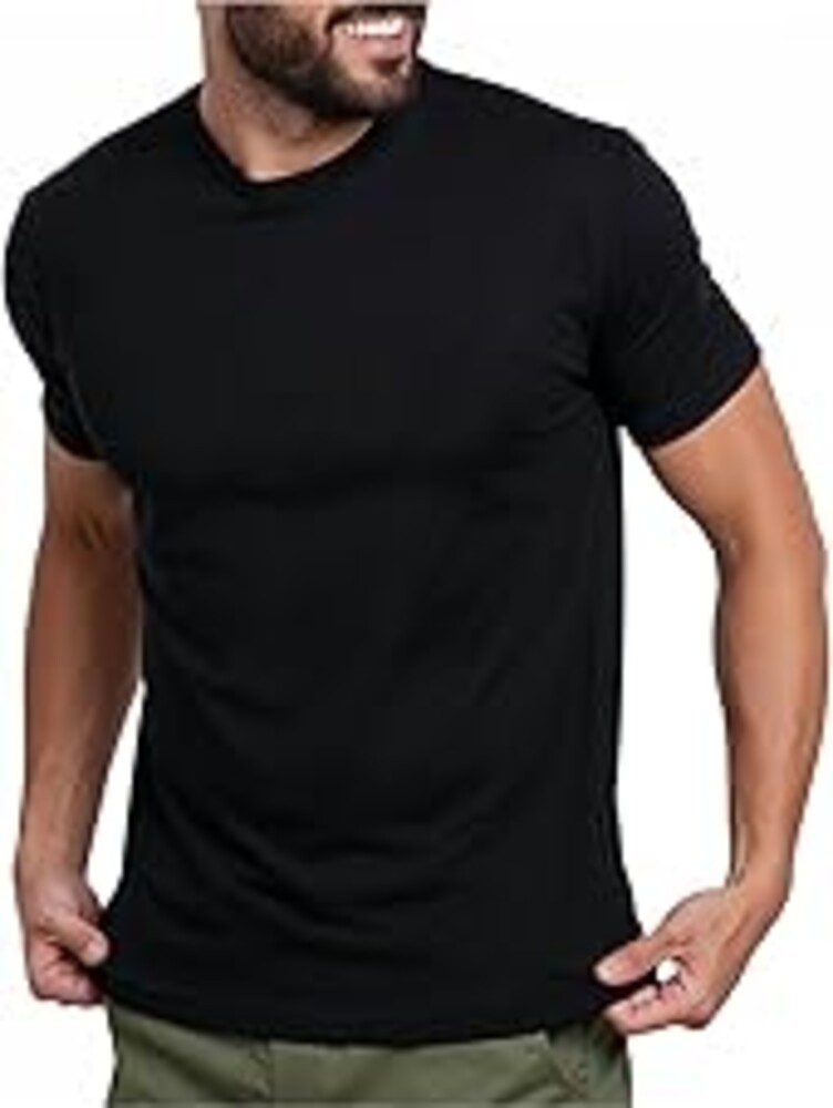 INTO THE AM Mens T Shirts Soft Cotton Blend Crew Neck Tee S - 4XL Athletic Fit Plain Casual T-Shirt for Men