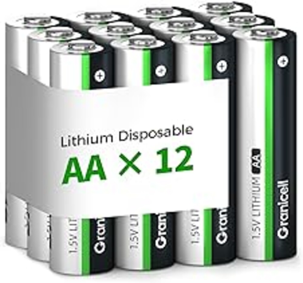 Granicell 12-Pack Lithium AA Batteries | 1.5V for Blink Cameras, Smart Locks, Alarms & Tech Devices | 10-Year Life, Leak-Proof, Extreme-Temp Resistant (Non-Rechargeable)