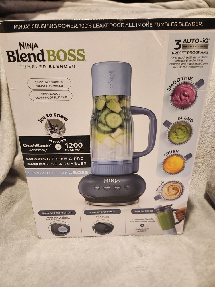 Ninja BlendBoss Tumbler Blender with 26oz Travel Tumbler & Chug Spout Lid New