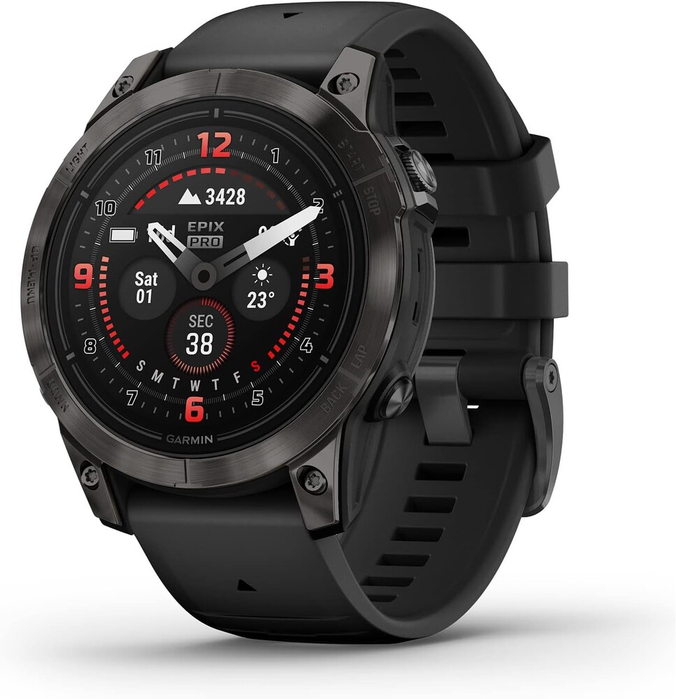 Garmin epix Pro (Gen 2) Sapphire Edition, 47mm, High Performance Smartwatch, Advanced Training Technology, Built-in Flashlight, Black