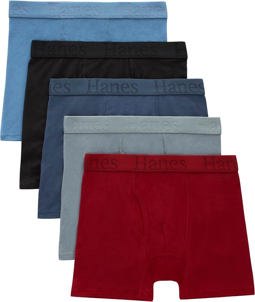 boys Hanes Originals Ultimate Supersoft Boys' Boxer Brief Underwear, Assorted, 5-pack