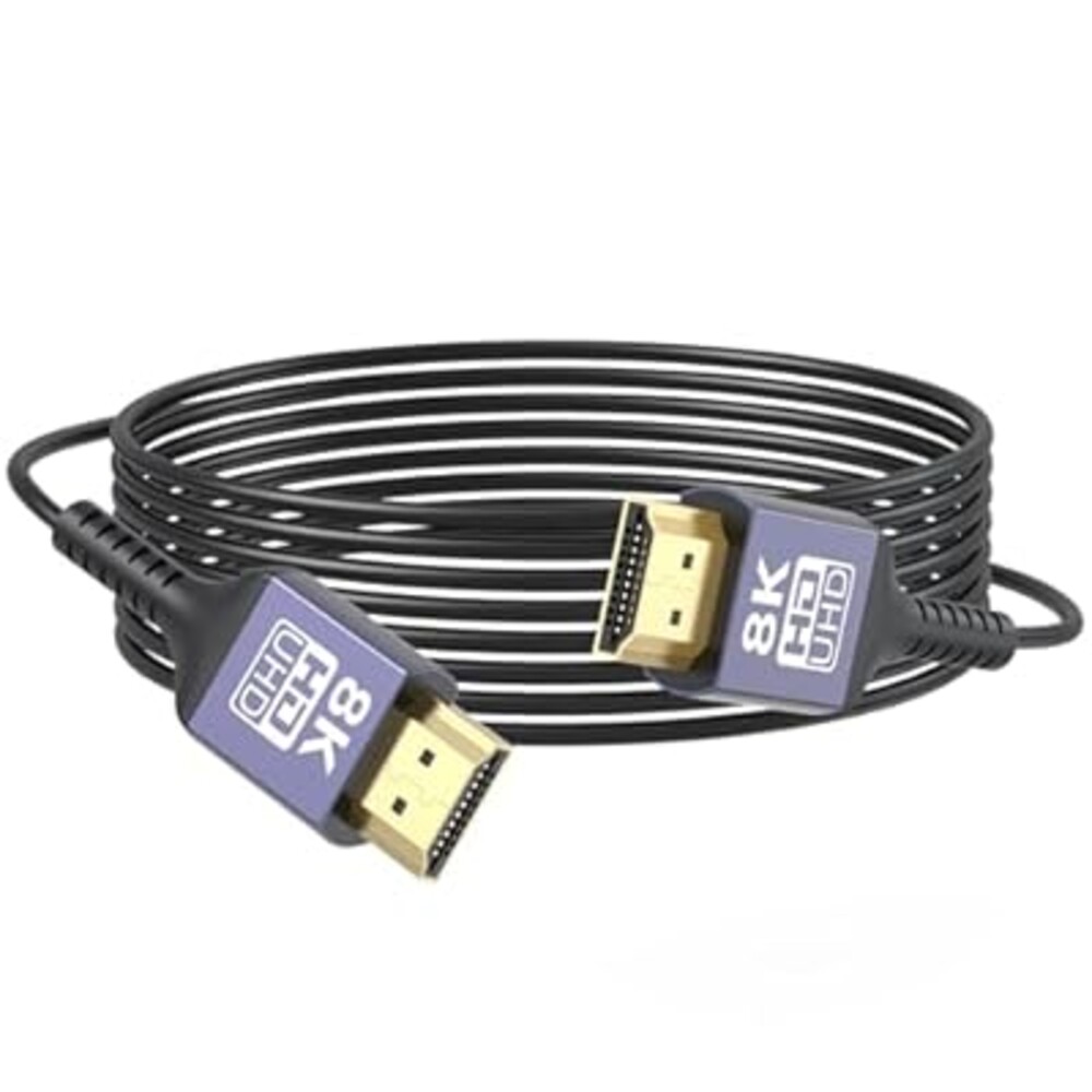 ZeniKon Thin HDMI Cable 15FT 8K Slim HDMI Cable, 48Gbps Ultra High Speed Flexible HDMI 2.1 Cord with 8K@60Hz, 4K@60Hz, Dynamic HDR, 3D for Laptop, HDTV, Monitor, Projector, PS5/PS4, Xbox