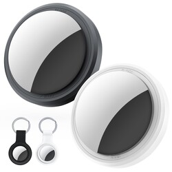 Air Tracker Tags-2 Pack Compatible with Apple Find My (iOS Only) Bluetooth Tracker, Smart Keys Finder and Item Locator with Waterproof Case for Wallet Luggage Backpack (Android Need Download App)