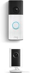 Ring Battery Doorbell (newest model), Speckled White with Indoor Cam Plus, White