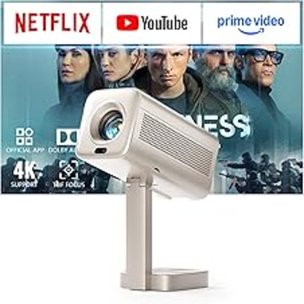 [Officially-Licensed APP & DoIby Audio] Mini Projector with WiFi and Bluetooth, VOPLLS 1500 ANSI Smart Portable Outdoor Projector 4K Support with TOF Real-Time Focus, Native 1080P Movie Projector