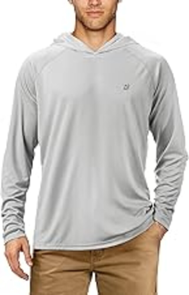 Roadbox UPF 50+ Fishing Shirts for Men, Long Sleeve UV Sun Protection Hoodie, Outdoor Hiking Running Swimming Rash Guard
