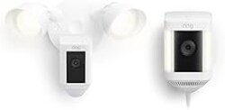 Ring Floodlight Cam Plus with Ring Spotlight Cam Plus, Plug-In White