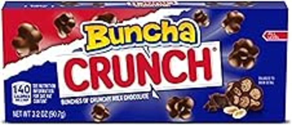 Buncha CRUNCH Candy, Pieces of Milk Chocolate with Crisped Rice, 12 Pack Movie Theater Concession Boxes, 3.7 oz Each