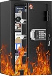 [2026 Upgraded] -35 Min Real Fireproof Safe-3.6 Cu Ft Large Safe for Home Use, Security Safe Box with Smart Alarm System, Wall & Floor Mount Anti-Theft Safe for Money Legal Documents Valuables Jewelry