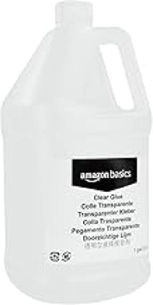 Amazon Basics All Purpose Washable Clear Liquid School Glue for Making Slime, Paper, Cardboard, Wood, Craft Projects, 128 fl oz