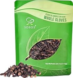 Soeos Whole Cloves 4 oz, Gluten Free, Non GMO, Kosher, Fresh Hand Picked Cloves, Great for Food and Tea