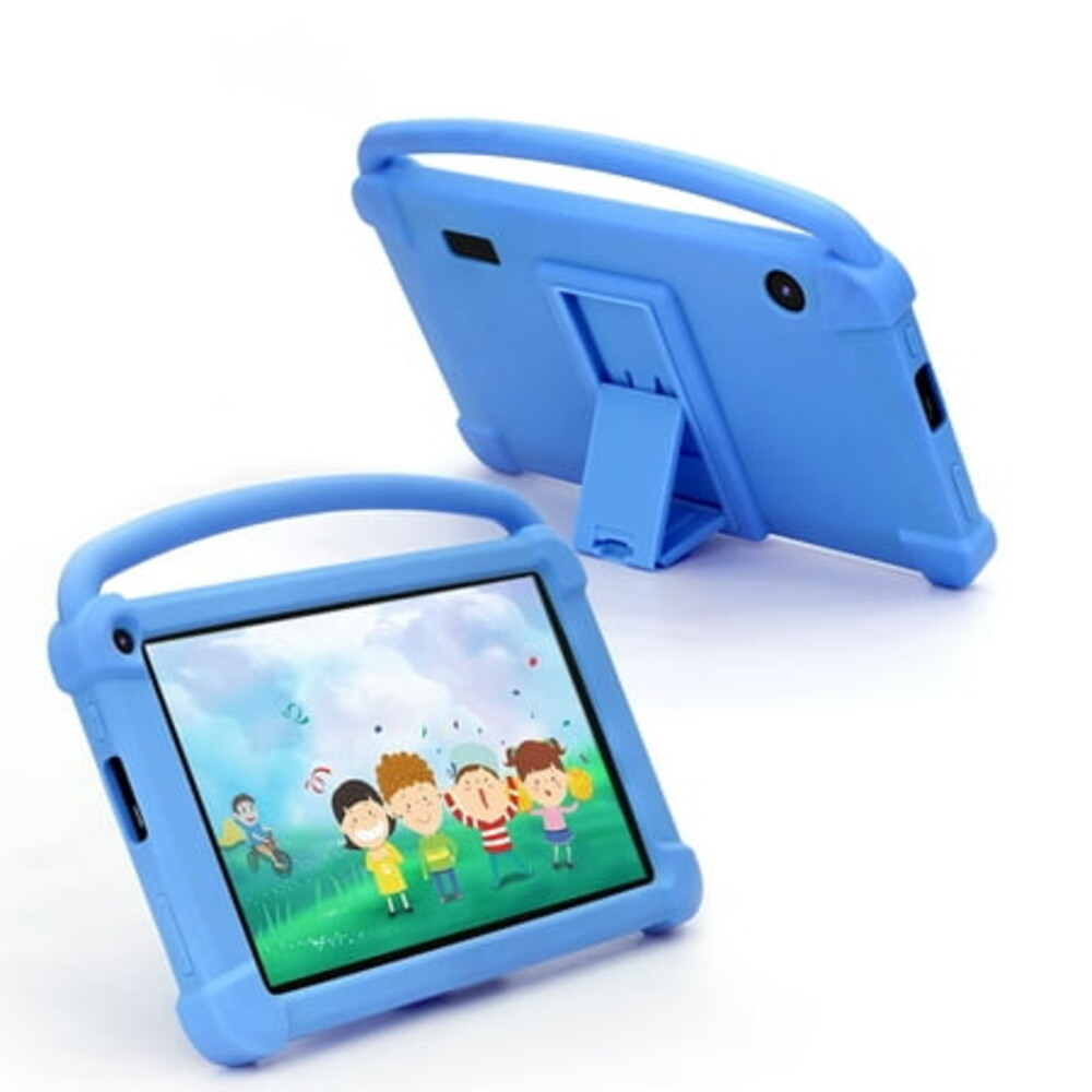 Kids Tablet 7 inch Android Tablet for Kids, 4GB+32GB+1024GB Expand, Quad-Core Processor, Toddler Tablets with Shockproof Case, WiFi, Bluetooth, Dual Camera, HD Screen, Education, Games, Blue