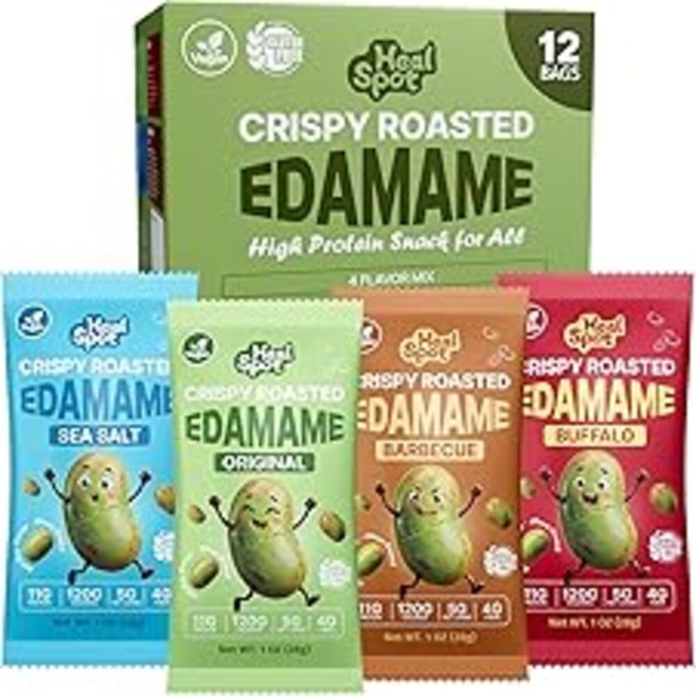Healspot Edamame Beans 11g High Protein Snacks, Crunchy, Low Carb|High Fiber|NON-GMO|Reduced Sodium Snacks Roaseted Edamame, Healthy Snacks for adults and Children, Family&Office&Lunch-Box Snacks