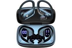 bmani Ear Buds Wireless Earbuds Bluetooth Headphones with 80H Playtime LED Display Case, Over-Ear Hook with Mic, Stereo Sound