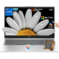 HP 15.6" Touchscreen Laptop, Intel 13th Core i3-1315U(Up to 4.5GHz), Intel UHD Graphics, 20GB RAM, 512GB SSD, Copilot, Long Battery Life, Wi-Fi 6E, Windows 11 Pro, W/Accessories