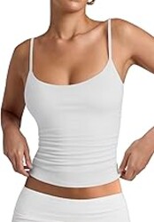 PINKMSTYLE Women's Basic Double Lined Scoop Neck Tank Tops Adjustable Cami Tank Summer Sleeveless Tops