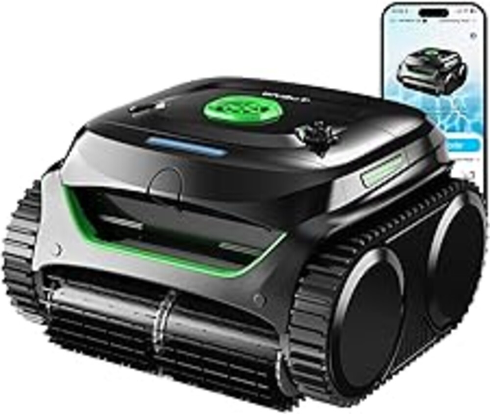 WYBOT C2 Cordless Robotic Pool Cleaner, Dual Filtration, Wall Climbing & Waterline Cleaning, App Scheduling, Smart Navigation, Pool Vacuum for Inground Pools (Fluorescent Green & Black)