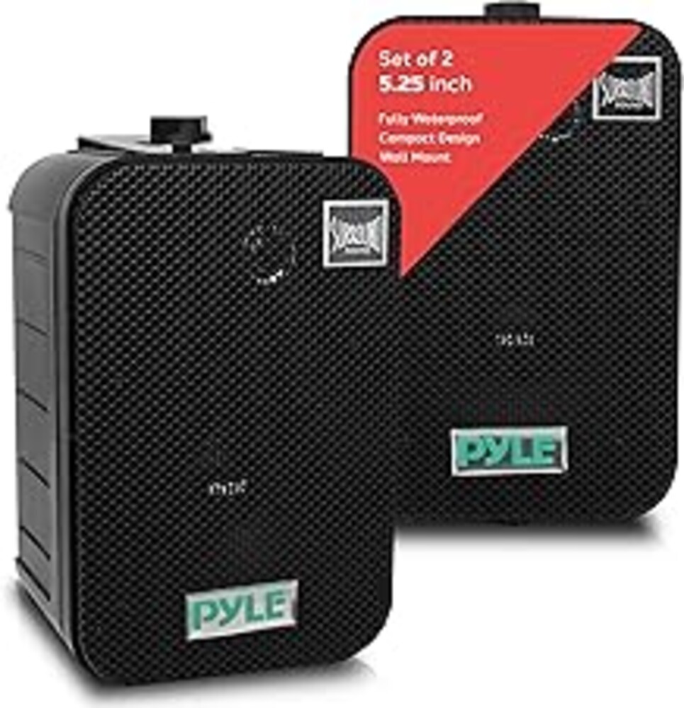 Pyle Home Dual Waterproof Outdoor Speaker System - 5.25 Inch Pair of Weatherproof Wall/Ceiling Mounted Speakers w/Heavy Duty Grill, Universal Mount - for Use in The Pool, Patio, Indoor PDWR40B (Black)