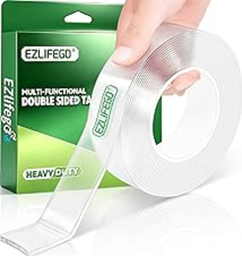 EZlifego Double Sided Tape Heavy Duty, Nano Double Sided Adhesive Tape, Clear Mounting Tape Picture Hanging Adhesive Strips (9.85FT)