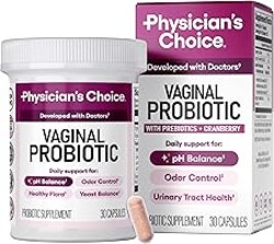 Physician's CHOICE Vaginal Probiotics for Women - pH Balance, Odor Control, Yeast Balance, Vaginal Flora & Feminine Health - 6B CFU with Organic Prebiotics and Cranberry Extract - 30 CT