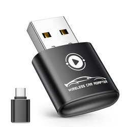 Wireless CarPlay Adapter for Apple iPhone（2026 Upgraded） Mini Design, Converts Factory Wired to Wireless Adapter for CarPlay, Plug and Play, Auto Connect Fast and Stable(Dark Gray)