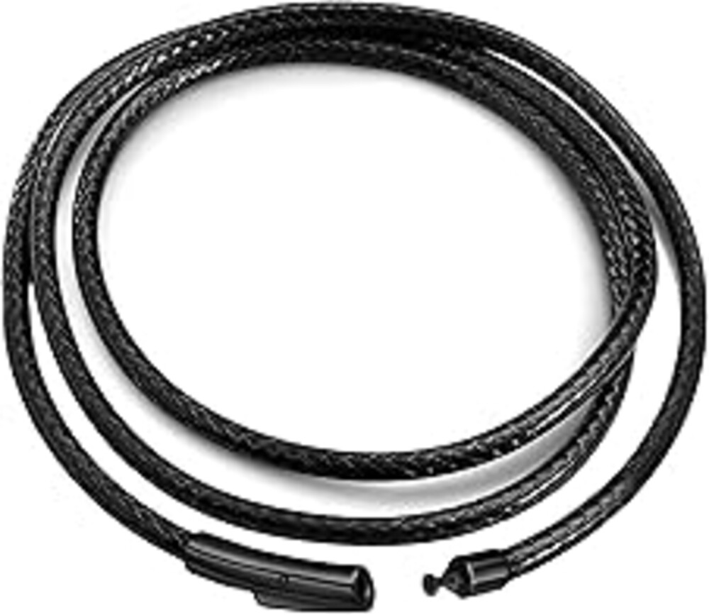 IOYYIO 2/3/4/5MM Width Waterproof Comfortable Braided Leather Chain Cord with Stainless Steel Clasp, Versatile String Rope Necklace for Men/Women, Durable Black Chains Necklace for Pendants