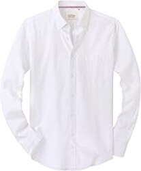 Alimens & Gentle Mens Solid Oxford Shirt Long Sleeve Dress Shirt Work Casual Button Down Shirts with Pocket