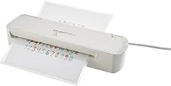 Amazon Basics 9-Inch Thermal Laminator Machine with Quick Warm-Up, 2 Heat Settings, Jam Release for Documents and Photos, White