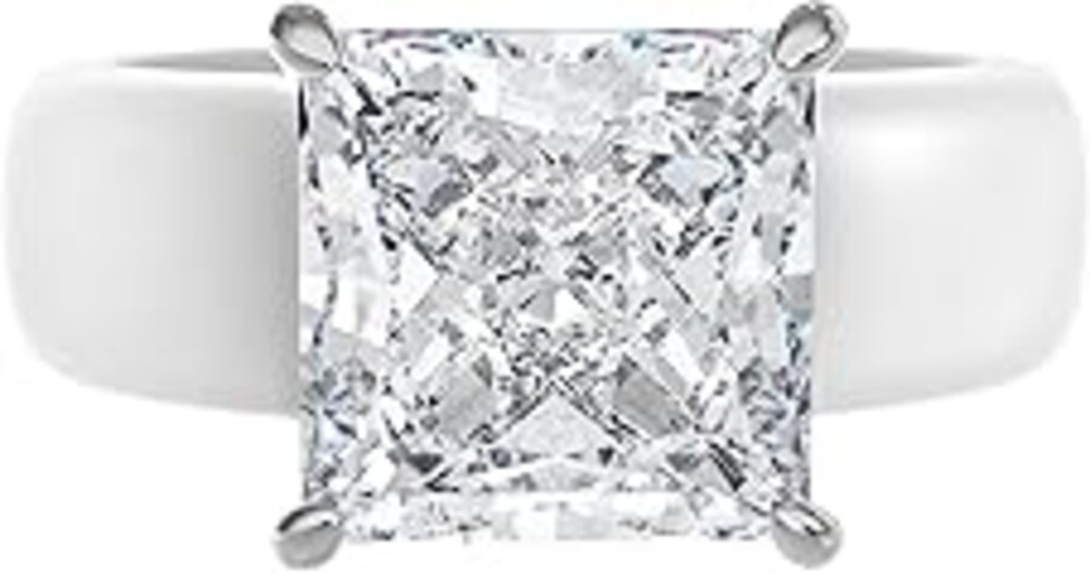 Rinfit Silicone Ring with Stone - Princess Cut Cubic Zirconia Solitaire Engagement Ring for Women - Rubber Wedding Bands - Patented Design