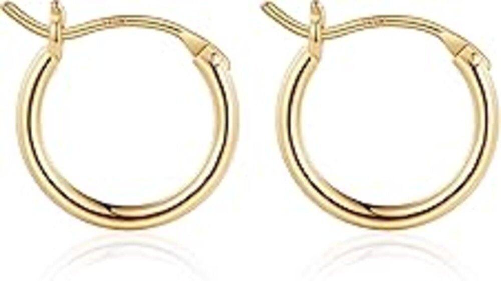 M MOOHAM Gold Plated Hoop Earrings for Women - Hypoallergenic 14K Gold Plated Hoops Earrings Set for Sensitive Ears Earring Stack for Women Trendy Jewelry Gifts Lightweight 13-60mm