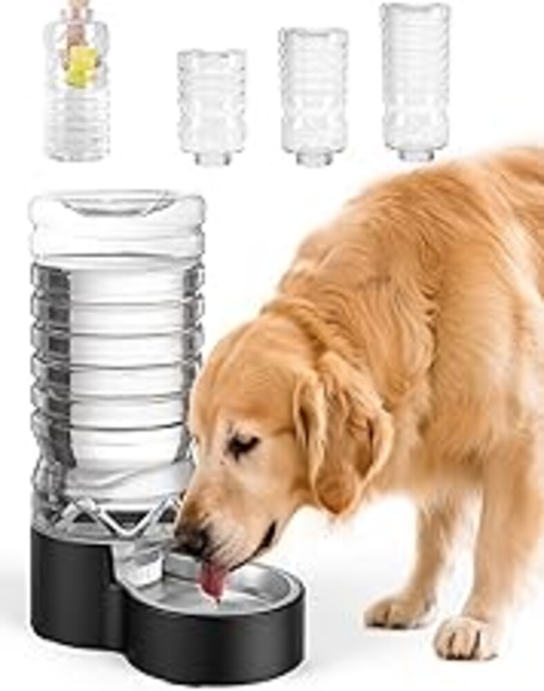 Heouvo 2.5 Gallon Automatic Dog Water Dispenser【Wide Mouth for Easy Hand-in Cleaning】【Removable Stainless Steel Bowl】, Gravity Refilling Large Capacity for Cats and Dogs, Multi-Pet Homes