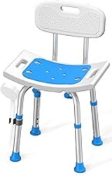 HOMLAND Shower Chair for Inside Shower with Removable Back, 400 lbs Heavy Duty Bath Seat for Bathtub, Safety Bath Stool for Seniors and Disabled, Aluminum Alloy Frame