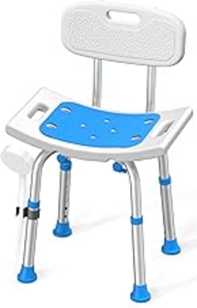 HOMLAND Shower Chair for Inside Shower with Removable Back, 400 lbs Heavy Duty Bath Seat for Bathtub, Safety Bath Stool for Seniors and Disabled, Aluminum Alloy Frame
