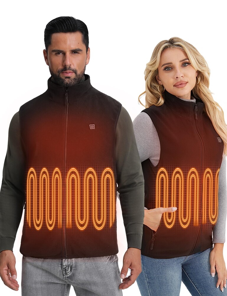 SOLJIKYE Heated Vest for Men and Women (Battery Pack Included), Fleece Heated Jackets for Men and Women
