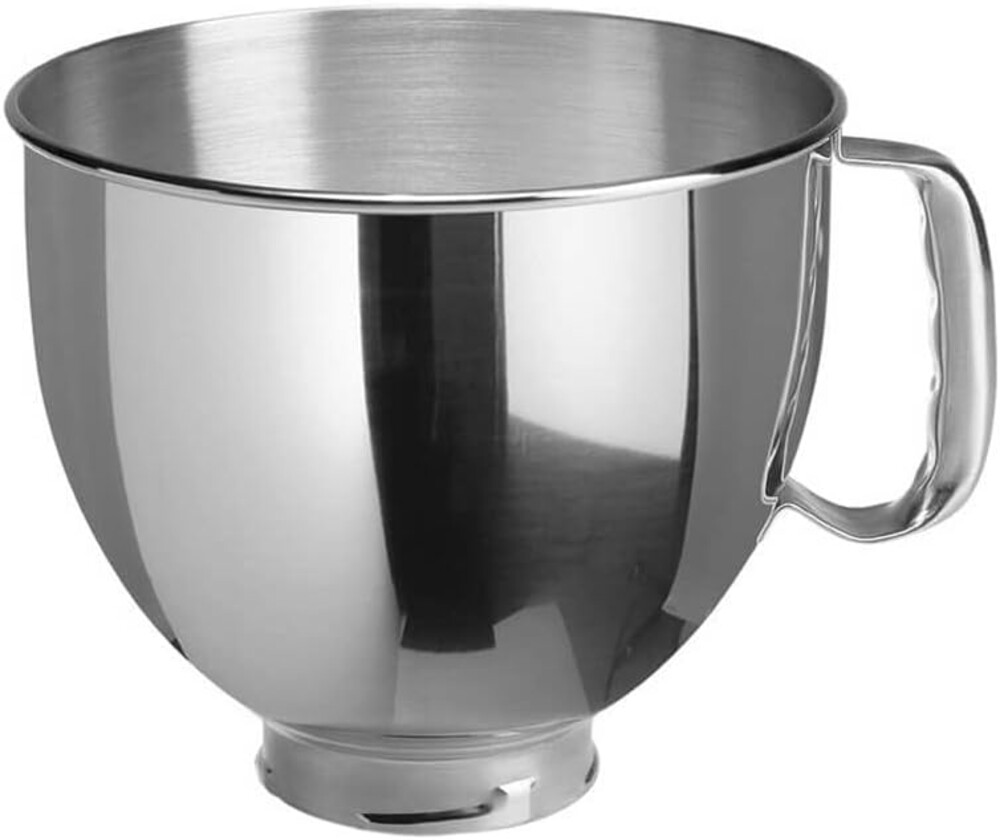 KitchenAid K5THSBP Tilt-Head Polished Stainless Steel Bowl with Comfortable Handle, Stainless Steel, 5-Quart