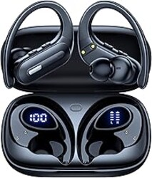 GNMN Active Noise Cancelling Ear Buds Wireless Earbuds Bluetooth 5.3 Headphones 90H Playtime Power Display Case Hi-Fi Stereo Bass Over-Ear Earphones with Waterproof ANC Transparency for Gym/Workout