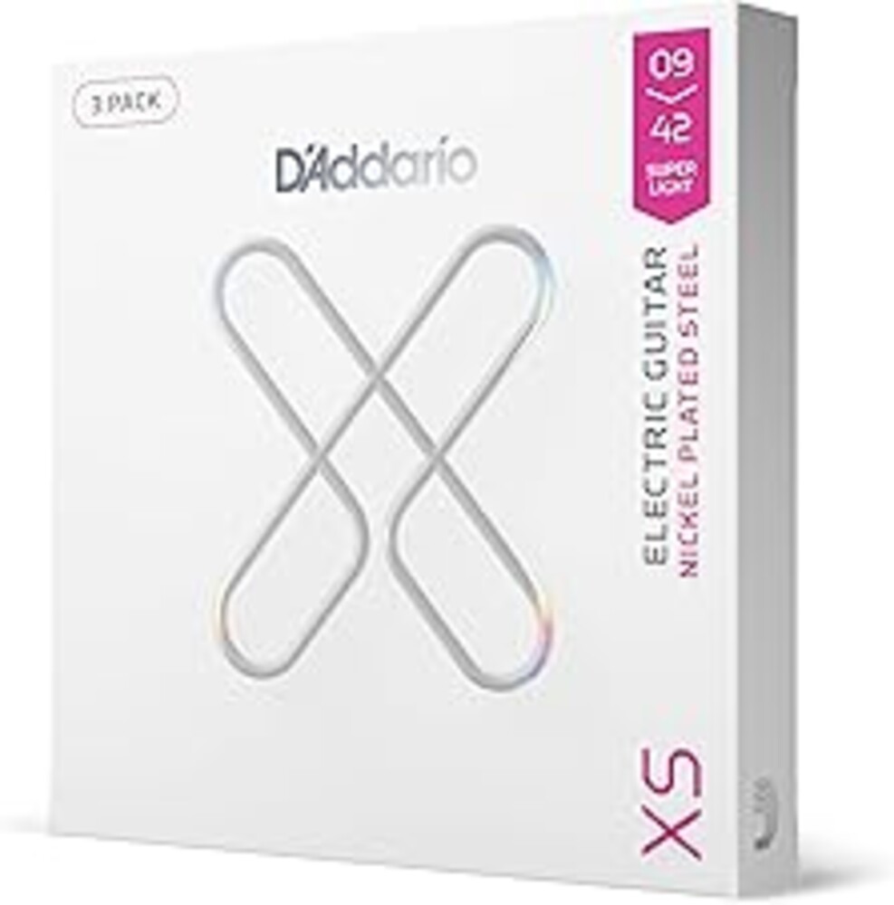D'Addario Electric Guitar Strings, XS Nickel Coated, XSE0942-3P, Super Light Gauge 09-42, 6-String Set, Pack of 3