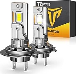 Termitor H7 Light Bulbs, 1:1 Mini Size, 50,000LM Brightness, 6500K Cool White, Easy 3 Min Plug and Play, IP68 Rated, 85K+ Hrs Long Lifespan, Excellent for H7 Fog Lights, Pack of 2