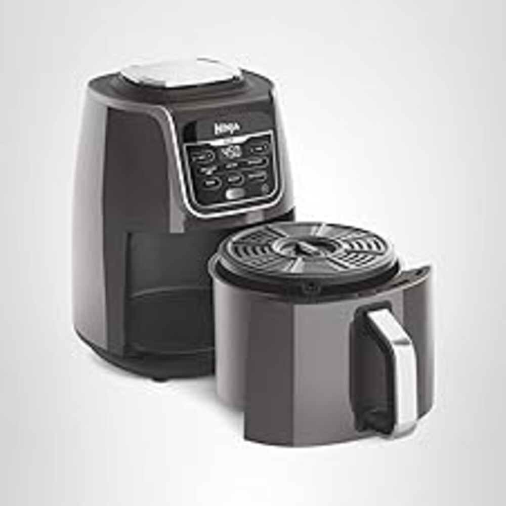 Ninja AF161 Max XL Air Fryer that Cooks, Crisps, Roasts, Bakes, Reheats and Dehydrates, with 5.5 Quart Capacity, and a High Gloss Finish, Grey
