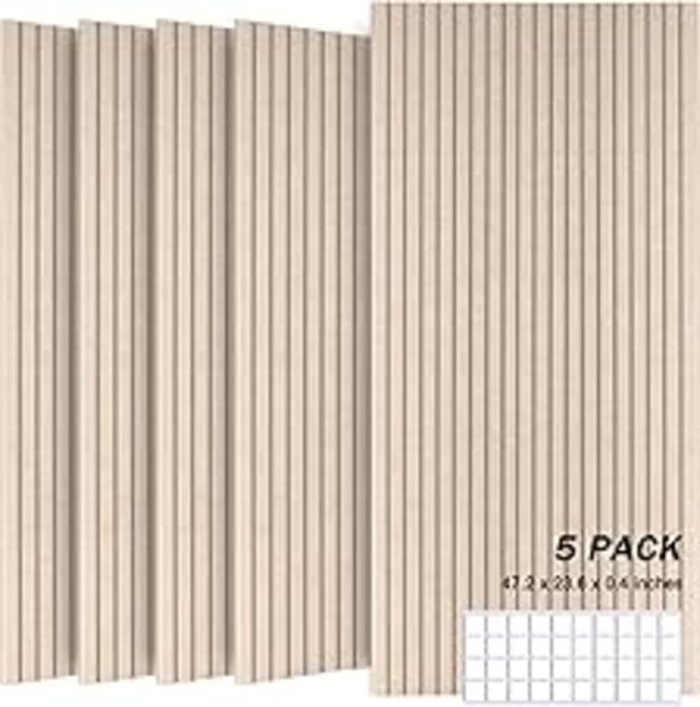 JVJVJ Large Acoustic Panels, 48"X24"X0.4" Sound Proof Foam Panels for Walls, Sound Dampening Panels, Soundproof Wall Panels for Home Studio&Office Decor. (Deep Camel, 5)