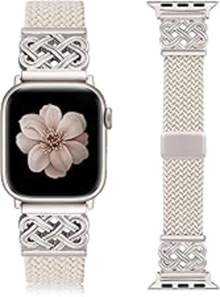 TOYOUTHS Braided Magnetic Band Compatible with Apple Watch Bands 38/40/41/42/44/45/46/49mm Women Men, Dressy Celtic Metal Stretchy Elastic Strap for iWatch Series 11 10 9 8 7 6 5 4 SE/Ultra 3 2 1