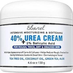 Ebanel Urea Cream 40% plus Salicylic Acid 2% for Dry Cracked Feet Skin | Deeply Moisturizes & Softens Dry Cracked Heels, Feet, Knees, Elbows, Hands, Rough Dead Skin Callus Remover Toenail Softener