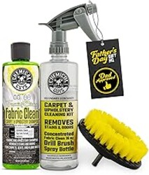 Chemical Guys Foaming Citrus Fabric Clean Drill Brush Kit - High Foaming Stain and Odor Remover, Upholstery, Floor Mat & Car Carpet Cleaner, Deep Cleans & Deodorizes, Citrus Scent - 16 fl oz
