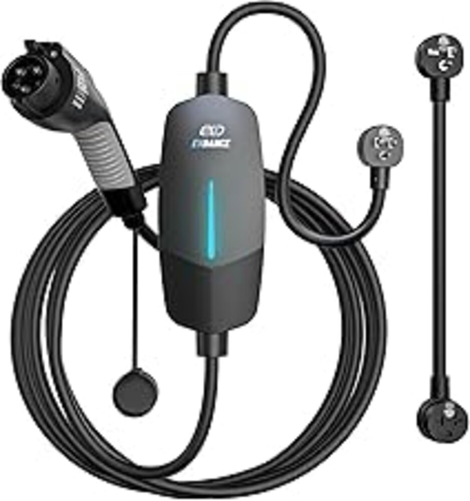 EVDANCE Level 1&2 EV Charger, Electric Vehicle Portable Charger with 25FT Cable, ETL Listed J1772 EVSE for All EVs & PHEVs, 12A 120V/16A 240V(Black, 16A Max | NEMA 5-15&6-20(Standard Home Plug))