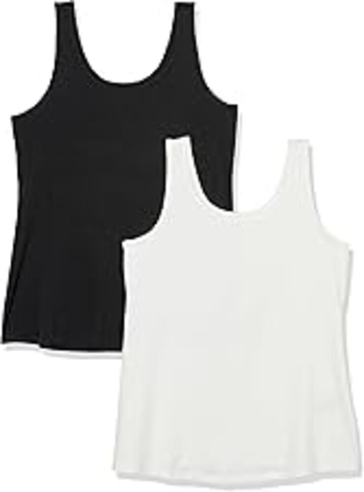 Amazon Essentials Women's Plus Size Slim Fit Scoop Neck Tank Top, Multipacks