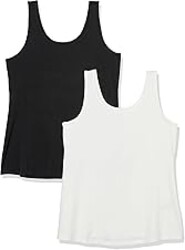 Amazon Essentials Women's Plus Size Slim Fit Scoop Neck Tank Top, Multipacks