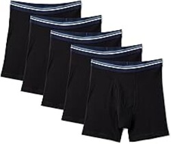 Amazon Essentials Men's Breathable Cotton Underwear Boxer Briefs, Tag-Free, Pack of 5
