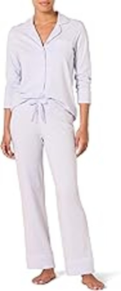 Amazon Essentials Women's Long Sleeve Cotton Modal Pajama Set, Loungewear with Full-Length Bottom