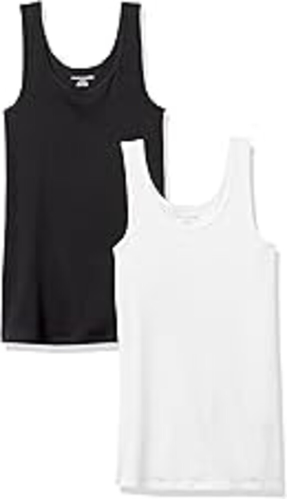 Amazon Essentials Women's Slim-Fit Scoop Neck Tank Top, Pack of 2