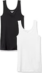 Amazon Essentials Women's Slim-Fit Scoop Neck Tank Top, Pack of 2